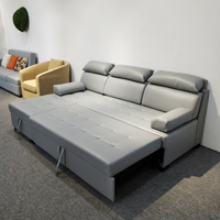 China Hersteller Modernes Design Leder L-Form Klappbares Stauraum Home Wohnzimmer Möbel Schlafsofa