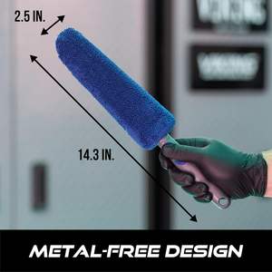 Brosse pour roue de moto ou jante de voiture, sans métal, bleue, 2,5 pouces x 14,3 pouces - Product Image 3