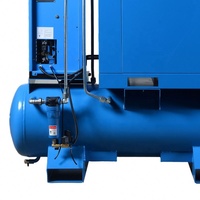 Compresseur à vis industriel 4-en-1 à alimentation CA, configuration fixe, avec bloc compresseur lubrifié et moteur doté de découpe laser