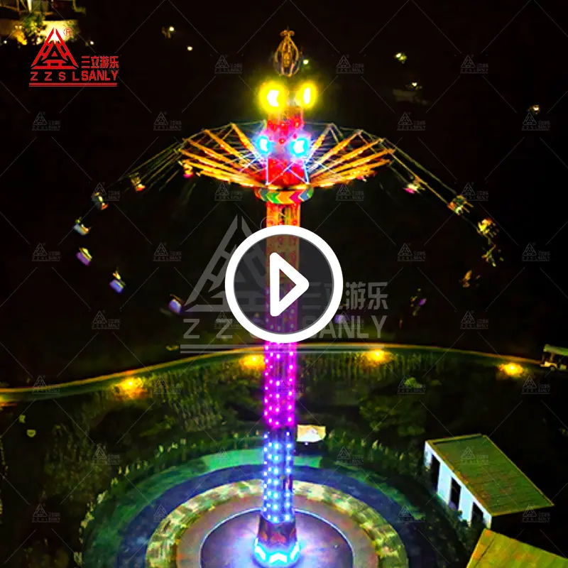 Pabrik Cina taman hiburan D daya tarik Foraine A Vendre menara rotasi ayunan langit Flyer Screamer wahana menara terbang