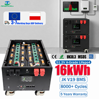 Stock UE 8000+ Longue durée de vie 48V 51.2V 314Ah 16Kwh Batterie Lifepo4 avec BMS JK V19 pour le stockage d'énergie domestique