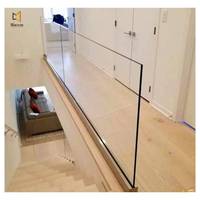 Rampe en aluminium en forme de U pour piscine, balustrade d'escalier, main courante, design extérieur de balcon, rampe en verre sans cadre