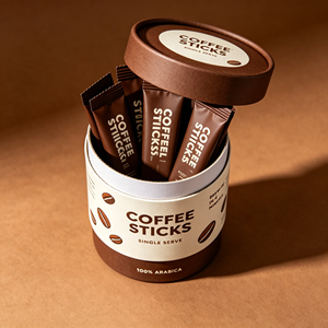 Tube en papier écologique, biodégradable et recyclable pour bâtonnets de café et grains de café |   Impression de logo personnalisé OEM - Product Image 5