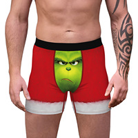 Celana Dalam Pria Ukuran Besar Bahan Rajut Bernapas Nyaman untuk Dipakai Sehari-hari Elastis dengan Cetak Digital Model Boxer Briefs Dropshipping