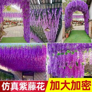 Fleurs artificielles de glycine Dorman en plastique et soie, guirlandes décoratives pour mariage, décoration intérieure, arrangement floral de plafond - Product Image 5