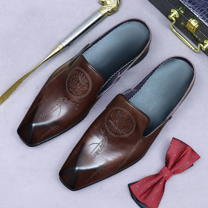 Zapatos de cuero de vaca de primera calidad, personalizados, de lujo, con punta media, de cuero genuino, versátiles, de suela gruesa, para hombre. - Product Image 2