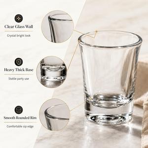 Verres à shot personnalisés avec logo, pour souvenir de mariage, base lourde, en gros, 1,5 oz, 2 oz, mini verres à whisky, tequila - Product Image 5