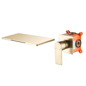 In-wall Light Luxury Waterfall Bathroom for Home Use Concealed Ceramic Core Two Washbasins FL-2009 In-Wall Concealed Installatio - Product Image 1