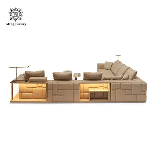 עיצוב מקצועי מודולרי חומר אחסון מודולרי extendable ספות סלון ספה חדר מודרני תכונה ספה עור אמיתי