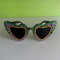 Lunettes de soleil en strass pour le Mardi Gras, accessoires de défilé, lunettes de carnaval pour femmes