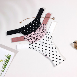 Braguitas Sexys para Mujer, Estilo Europeo y Americano, Elásticas, con Letras Inglesas y Estampado de Leopardo - Product Image 2