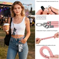 Tali Gantungan Ponsel 3 in 1 Lepas Pasang, Selempang Leher & Pergelangan Tangan, Dilengkapi Patch Tether, Tali Nilon Adjustable Anti Hilang