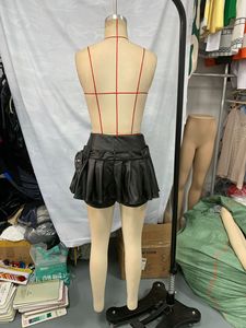 <span class=keywords><strong>Jupe</strong></span> plissée trapèze en cuir <span class=keywords><strong>noir</strong></span> pour femme, style gothique Y2K, mini-<span class=keywords><strong>short</strong></span>, Harajuku, coréenne, emo, vêtements vintage années 2000, été - Product Image 6