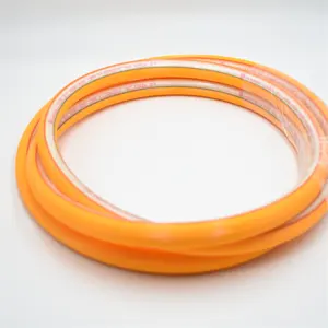 8.5mm High 5 Layers Polyester Weave Reinforced Pressure Spray PVC Hose With Connectors 900Psi Yellow Orange Color With Printings