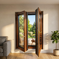 Ventana Abatible Moderna de Madera con Herrajes de Acero Inoxidable, Tamaño Personalizado, Diseño de Casa Pasiva, Estilo Europeo