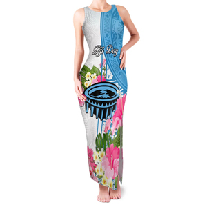 Maxivestido sin mangas a juego familiar del día de Fiji personalizado y camisa hawaiana Tanoa Hibiscus Fijian Tapa Masi patrón - Product Image 2