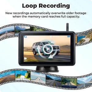 디지털 무선 5 인치 터치 스크린 자동차 DVR BSD Ai 태양 광 백업 카메라 자동차 트럭 Rvs 캐러밴에 대한 방수 카메라 반전 - Product Image 3