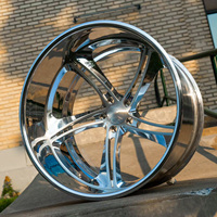 Jantes en alliage forgé RCSR Deep Dish 22 24 26 pouces 5 trous 5x114.3 5x120 à bord large personnalisé pour voitures de sport Mustang Camaro