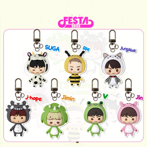 Llavero Kpop JIMIN <span class=keywords><strong>JIN</strong></span> 2025 Festa, 2 Piezas/Juego, Colgante Acrílico con Diseño de Dibujos Animados, Accesorios Decorativos, Regalo para Fans de JHOPE SUGA RM V JK - Product Image 2