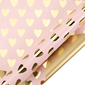 Papel de regalo metálico dorado brillante al por mayor, rollo de papel estampado de doble cara con revestimiento para decoración, papel de embalaje artístico - Product Image 1