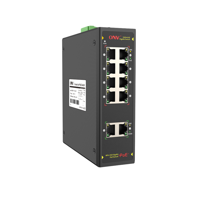 KRONZ Network Ethernet Switch 8 Port 10/100/1000M Bit/s DIN Rail Unmanaged Industrial Grade Ethernet Switches 8-port