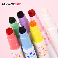 Stylos tampon magiques Genvana en gros à double pointe, à changement de couleur, 6 motifs de pointes, double tête