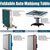 Table de Mahjong Pliante de Luxe en Gros avec Matériau HDPE, Fonction Automatique, Tuiles Numérotées, Roues et Housse Supérieure