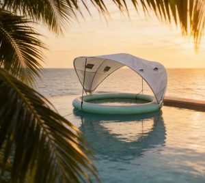 <span class=keywords><strong>Hamaca</strong></span> Inflable <span class=keywords><strong>Gigante</strong></span> para Agua con Toldo Desmontable Resistente a los Rayos UV, Flotador para 6 Adultos, Ideal para Piscina, Lago o Playa - Product Image 1
