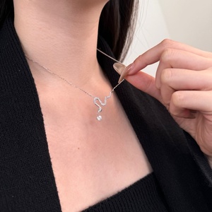 Fine <strong>Boho</strong> Jewelry Dainty Moissanite Snake Pendant <strong>Necklace</strong> for Women 925 Sterling Silver Snake Charm <strong>Necklace</strong> - Product Image 3