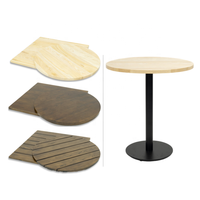 Table à manger moderne en bois massif, vente en gros, directement de l'usine, plateau en bois naturel, mobilier de restaurant extérieur, design durable et haut de gamme