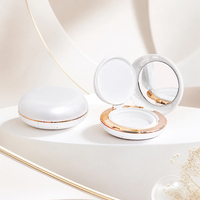 Boîte d'emballage cosmétique vide en plastique rond blanc nacré 13g avec miroir pour crème BB, étui portable pour coussin d'air, avec logo personnalisé