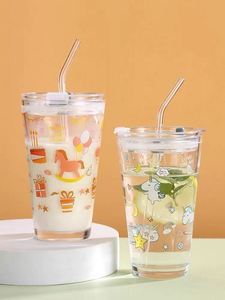 Tazas de Vidrio Personalizadas con Logotipo de 350 ml y 400 ml con Escala y Tapa de Silicona con Pajita de Fácil Apertura para Bebidas Energéticas - Product Image 5