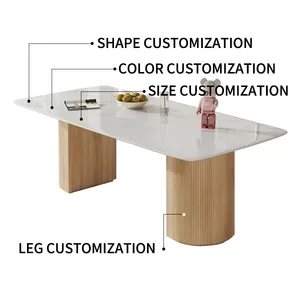 Foshan mobili in marmo piano tavolo da pranzo mobili cucina sala da pranzo sedia Set di lusso con legno massiccio Bsae