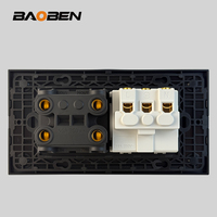 BAOBEN Panneau de prise italienne EU avec USB-C et USB-A à charge rapide, Module d'interrupteur DIY noir