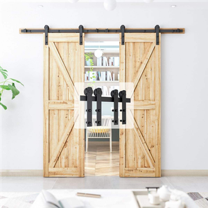 Kits <span class=keywords><strong>de</strong></span> quincaillerie industrielle pour portes coulissantes <span class=keywords><strong>de</strong></span> grange à double battant, modernes, pour systèmes extérieurs et intérieurs, à <span class=keywords><strong>rail</strong></span> unique et à glissière, pour la vente en gros - Product Image 5