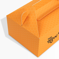 Boîte en papier personnalisée avec poignée pour l'emballage de gâteaux et biscuits, design couleur sur mesure