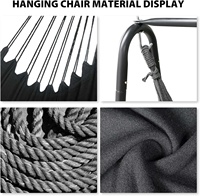 Support de chaise suspendue en fer métallique moderne et durable pour l'extérieur, la chambre, la salle à manger, l'hôtel, le parc, l'école