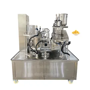 Packing Machine Supplier Full Automatic Rotary Cup Jelly Bean Pomegranate Food Particles Filling Sealing Machine