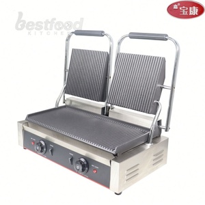 Gril électrique double contact en acier inoxydable OULI BL-813 pour steaks, plaques <span class=keywords><strong>de</strong></span> cuisson, machine à frire, gril à sandwichs entièrement strié - Product Image 2