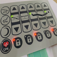 Keyboard Membran LED Berkualitas Tinggi OEM Tahan Air IP 68 Saklar Keyboard Warna Ukuran Dapat Disesuaikan Pitch 2.54mm untuk Perangkat Medis