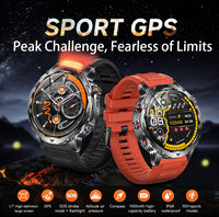 AK102 Smartwatch 1,7 Zoll BT-Anruffunktion GPS-Ortung 1100mAh Kompass 100+ Sportmodi Schlaf- und Gesundheits-Tracker Smartwatch für Outdoor-Aktivitäten