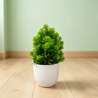 Mini Bonsaï Artificiel en Plastique Conique Réaliste Personnalisé, Fleurs de Pin, Plantes Vertes en Pot de Haute Qualité pour Décoration d'Événements et d'Espaces