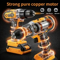 Perceuse sans fil 21V Lithium-Ion sans balais à vitesse variable, batterie 2.0AH, tournevis portable rechargeable, outil de perçage personnalisé OEM