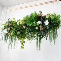 Composition florale suspendue personnalisée en soie artificielle, orchidée blanche et guirlande verte, pour décoration de plafond, mariage et événements