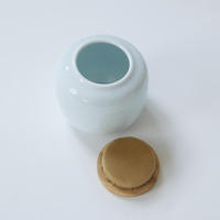 Boîte à thé classique compacte en porcelaine et pot de conservation hermétique avec couvercle en bambou pour les amateurs de thé, cadeau et pour le bureau