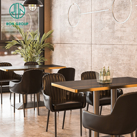 Ensemble de mobilier de restaurant commercial Ron Group Hotel : banquette, table et chaises en cuir de luxe et marbre pour café et restaurant