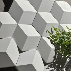 Composant de ciment brique bosse hexagone 2025 nouveau matériau conception 3D épissage sans couture assemblage rapide maison plafond Dado panneau mural - Product Image 1