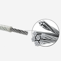 Câble en acier inoxydable 7x7 304 recouvert de nylon 2,5 mm, grille invisible, câble inox, prix de gros, câble en acier 7*7