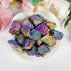 Piedras de Turmalina Negra Natural con Aura de Titanio, Cristales en Bruto, Minerales, Gemas, Especímenes para Decoración, Venta al Por Mayor - Product Image 3