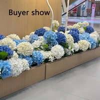 Buket Bunga Hydrangea Sutra Modern Realistis Simulasi Tinggi Terbaru, 3 Daun 96 Kelopak, Bunga Buatan Cetak 3D